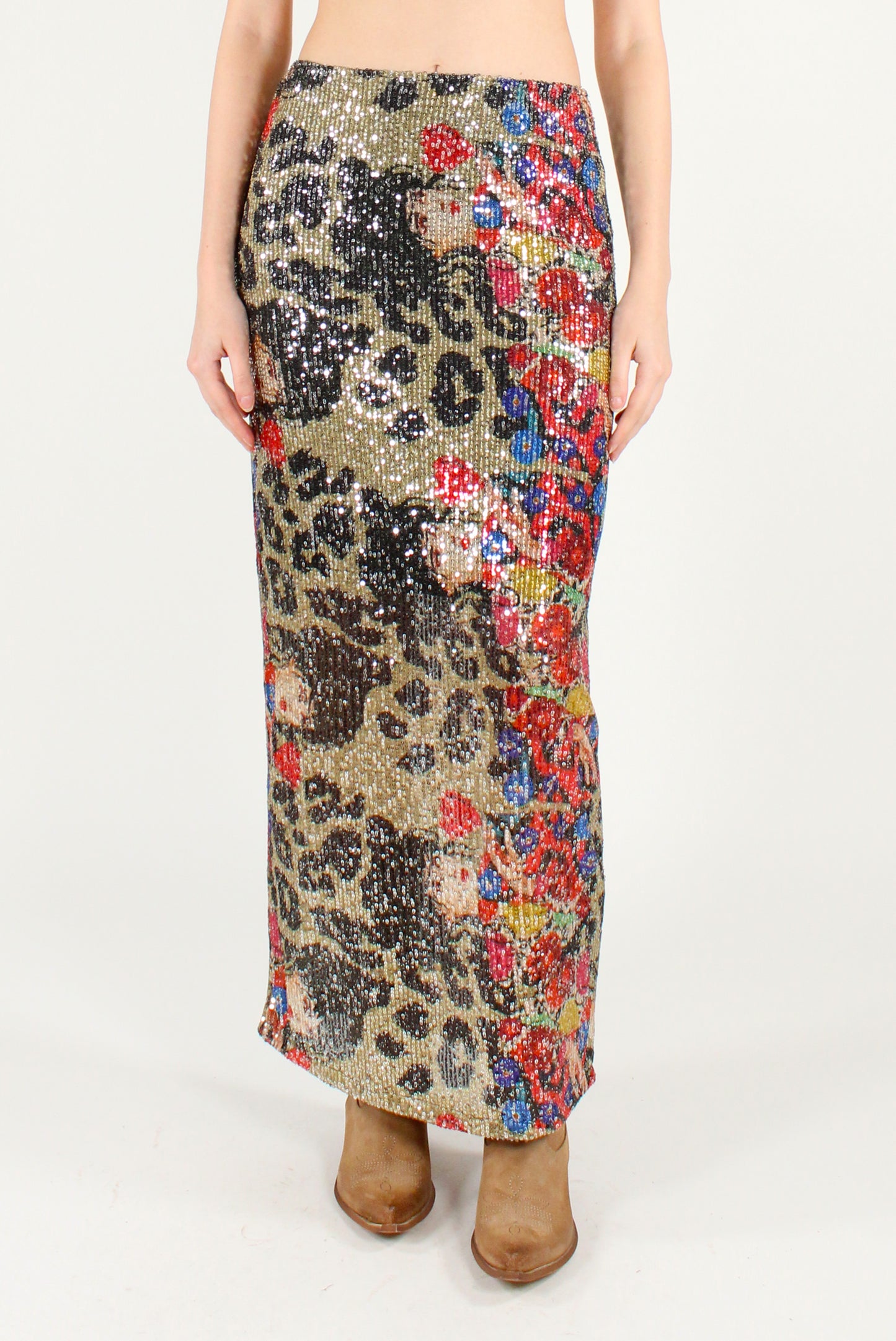 Gonna Fantasia Animalier con Paillettes