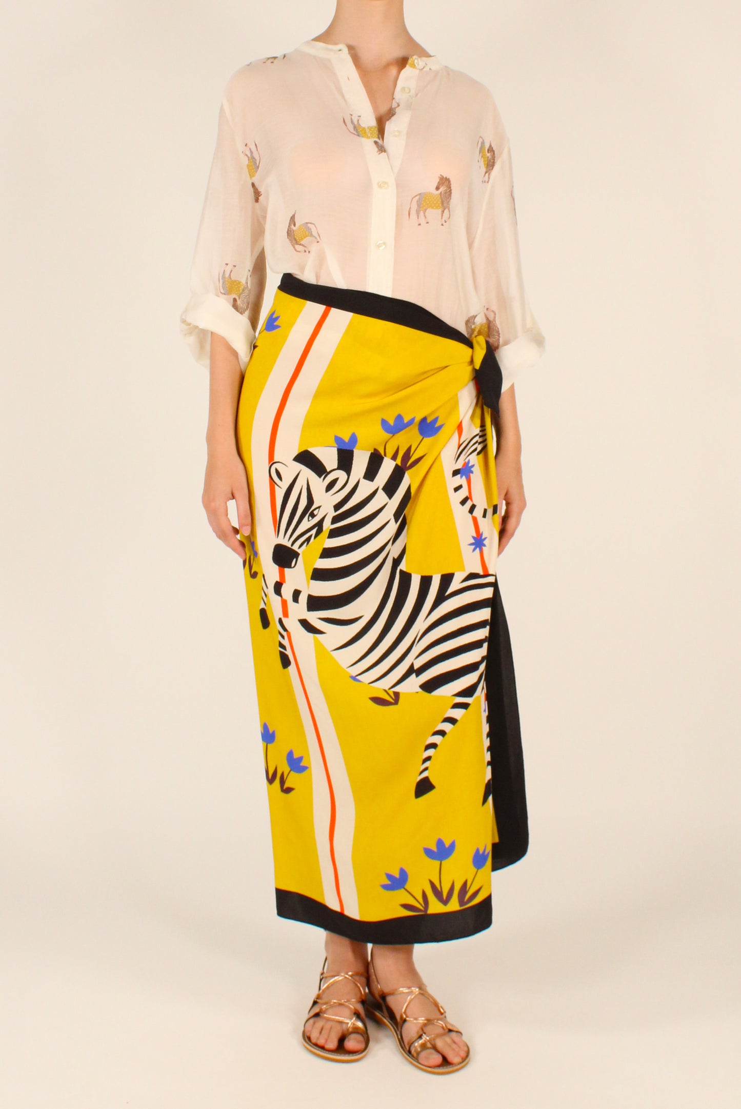 Gonna Lunga Pareo Stampa Zebra