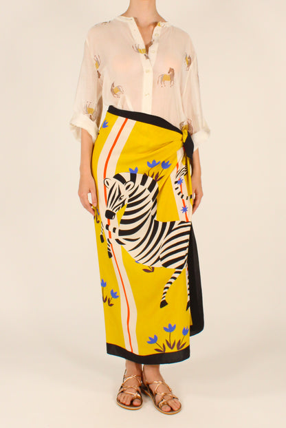 Gonna Lunga Pareo Stampa Zebra