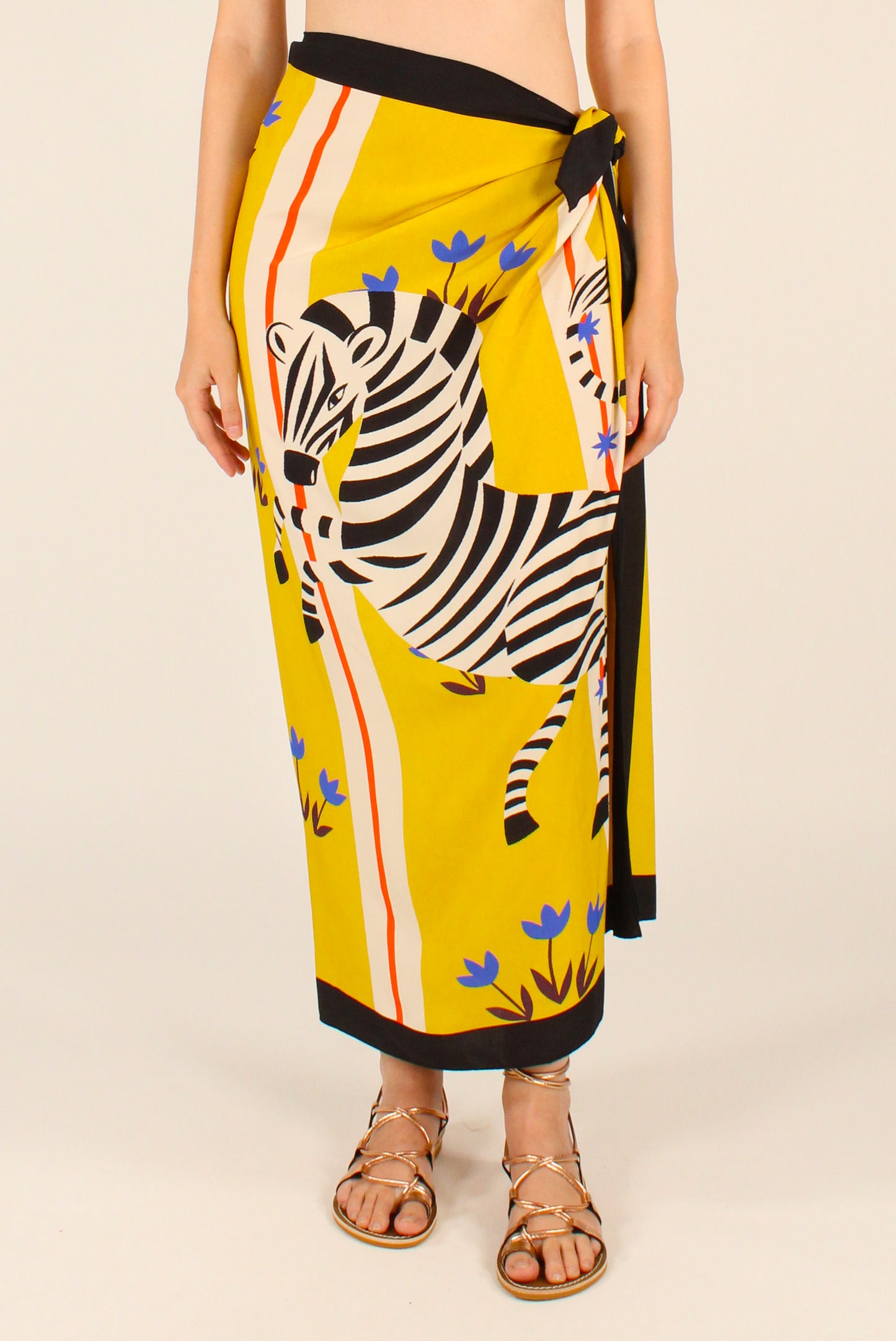 Gonna Lunga Pareo Stampa Zebra