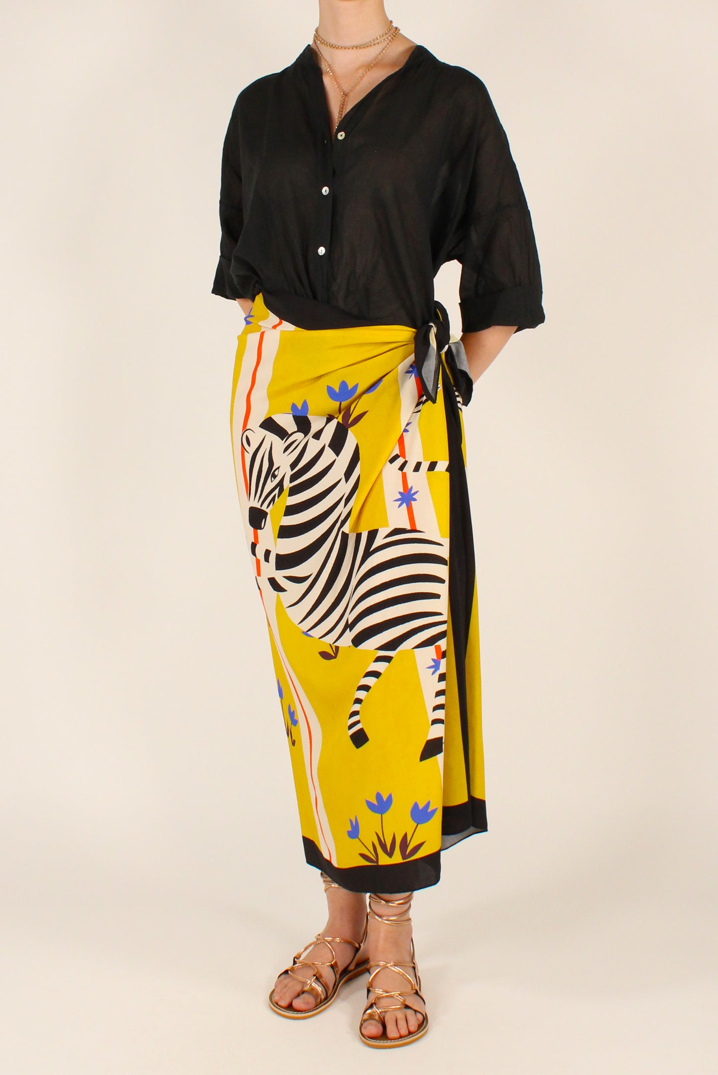Gonna Lunga Pareo Stampa Zebra