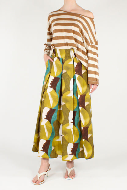 Gonna Lunga Fantasia Astratta Multicolore