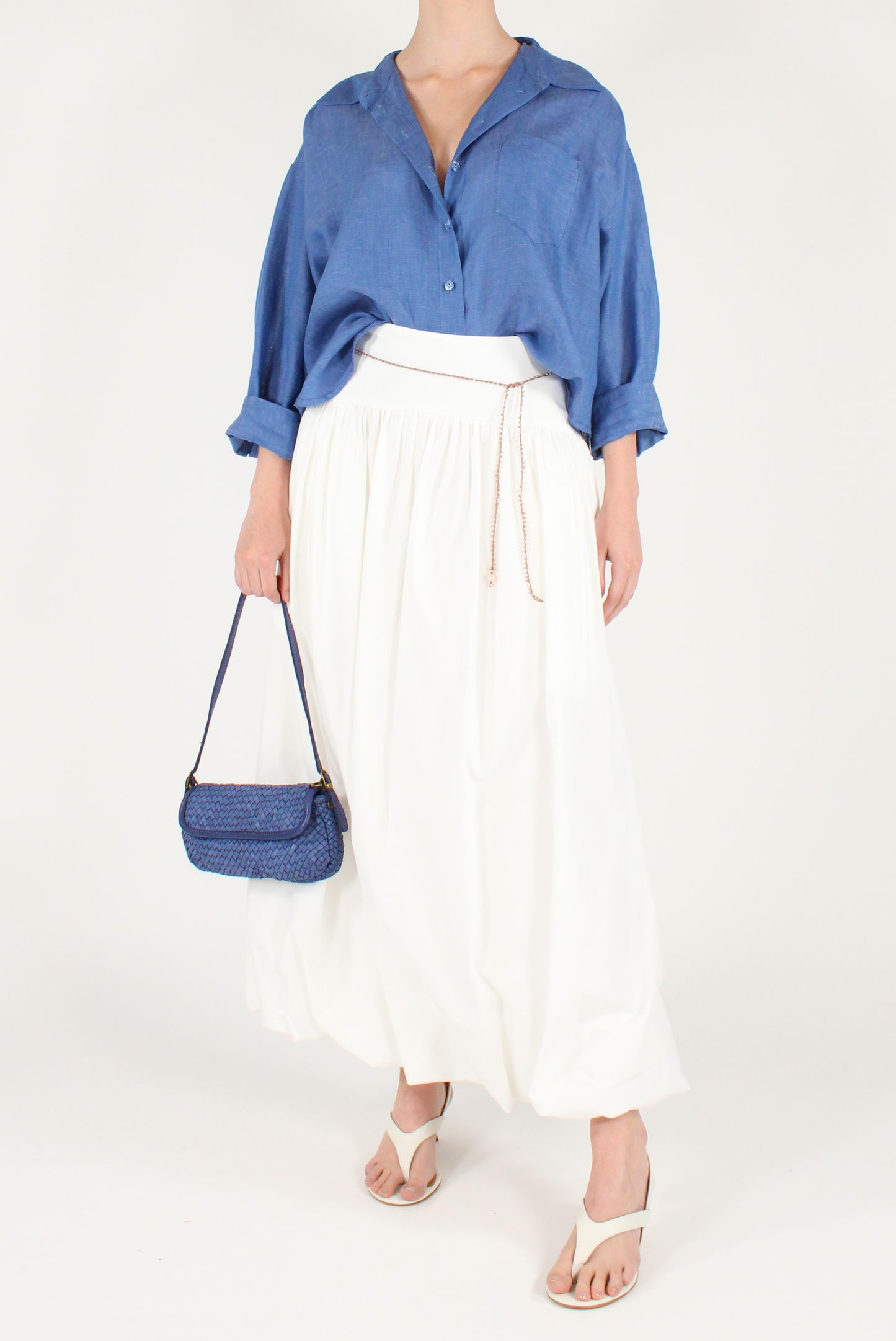 Balloon Poplin Maxi Skirt
