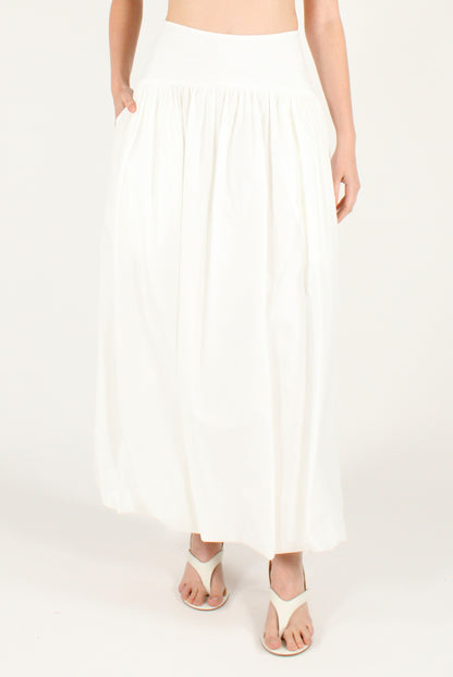 Balloon Poplin Maxi Skirt