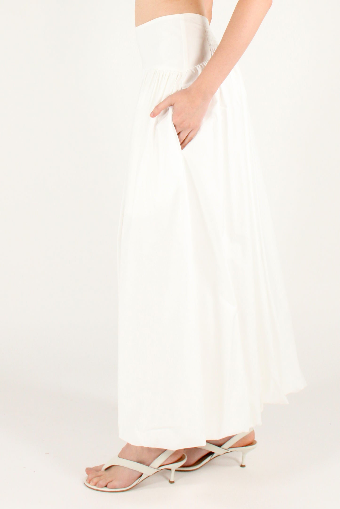 Balloon Poplin Maxi Skirt