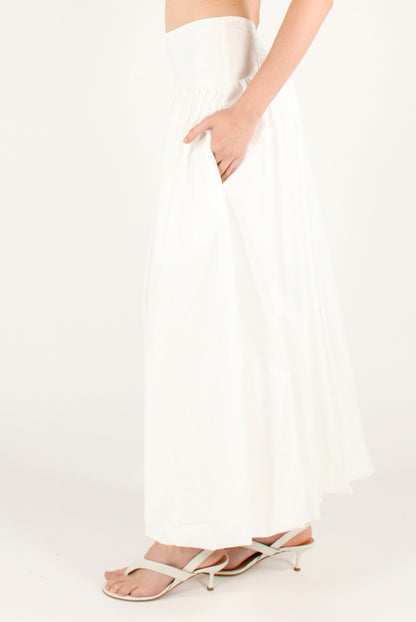 Balloon Poplin Maxi Skirt