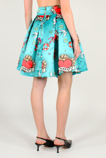 Gonna Corta a Palloncino Stampa Tattoo