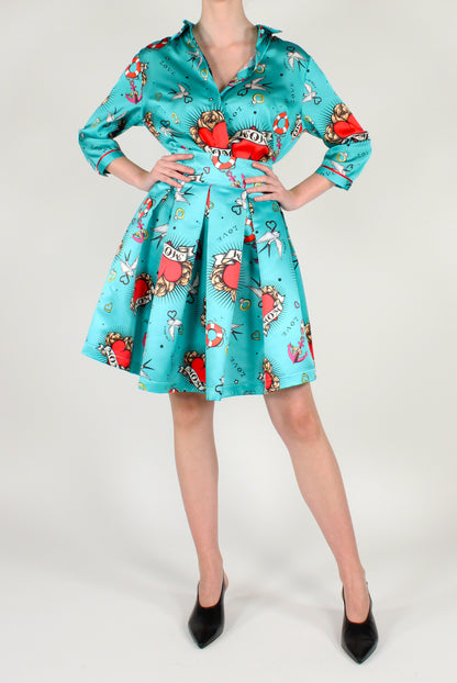 Gonna Corta a Palloncino Stampa Tattoo