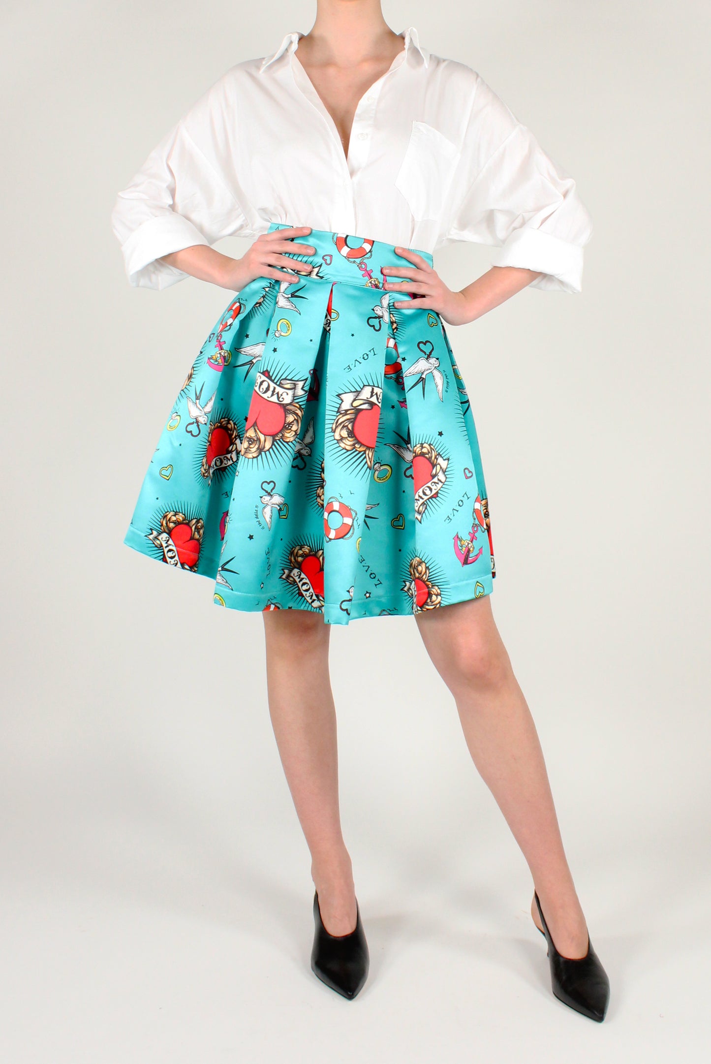 Gonna Corta a Palloncino Stampa Tattoo