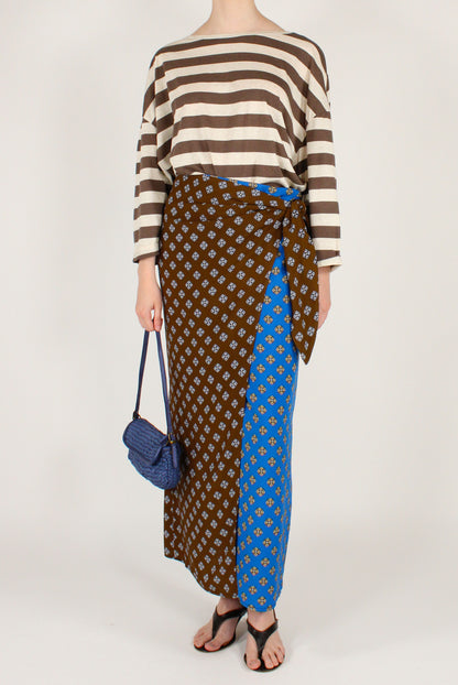 Long Pareo Skirt Double Fabric Print