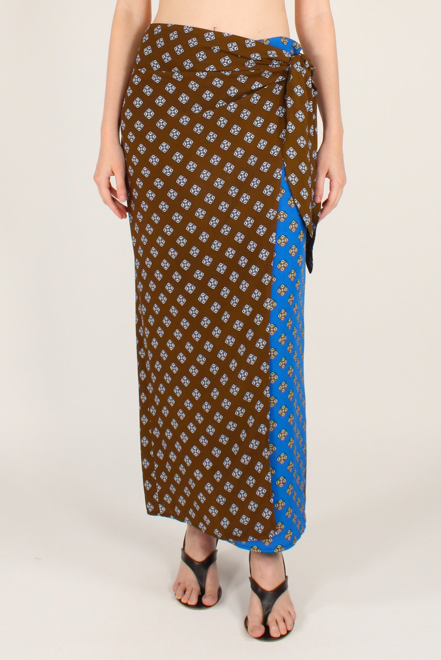 Long Pareo Skirt Double Fabric Print