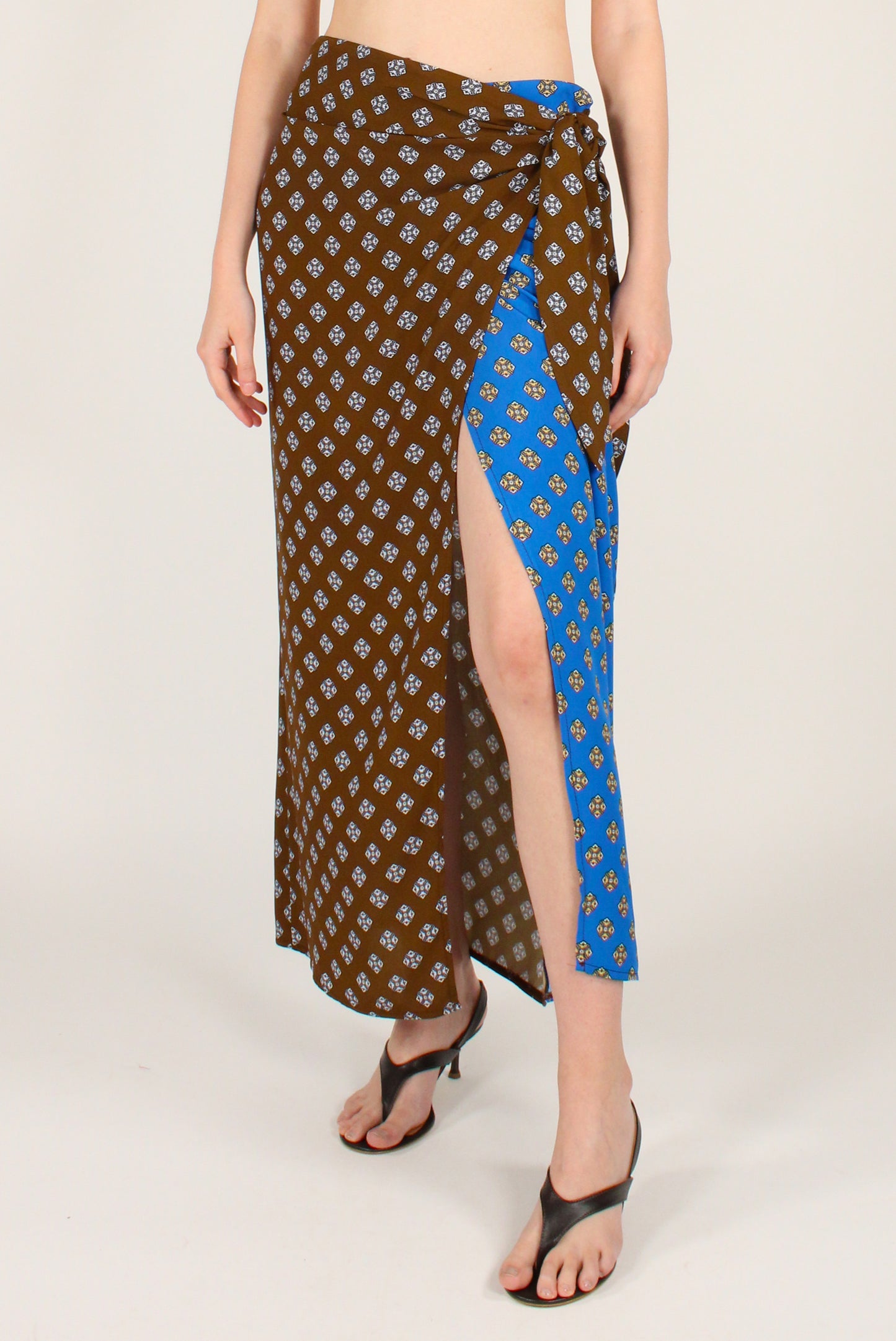Long Pareo Skirt Double Fabric Print