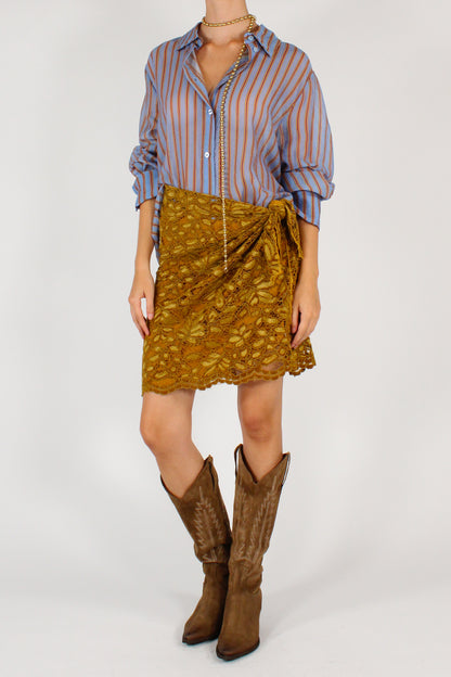 Camicia a Righe Multicolore Sfondo Celeste