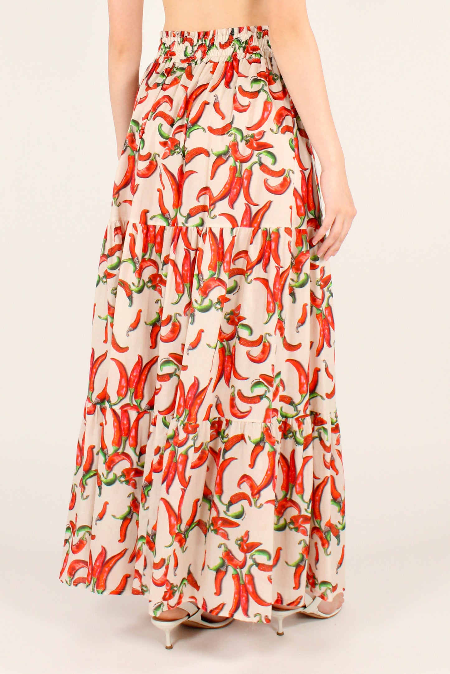 Long Skirt Chili Pepper Print