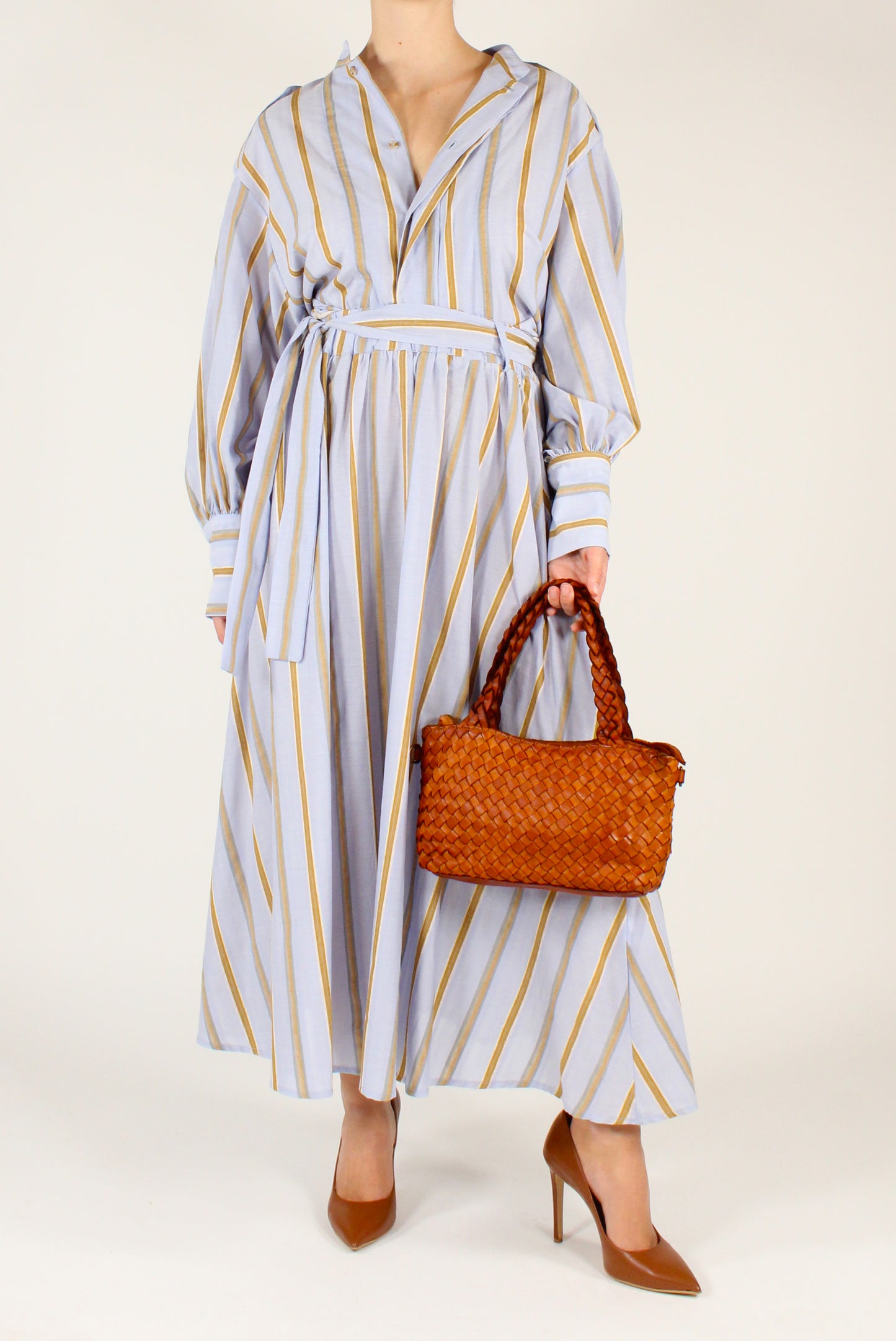 Camicia a Righe in Cotone e Lino