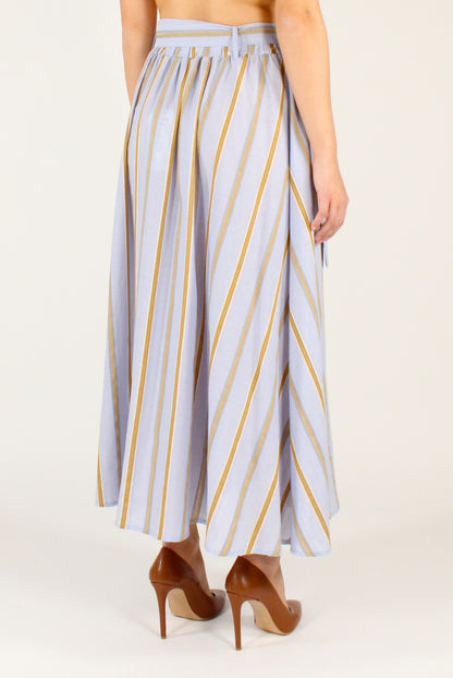 Gonna Lunga Cotone e Lino a Righe