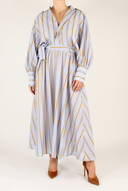 Camicia a Righe in Cotone e Lino