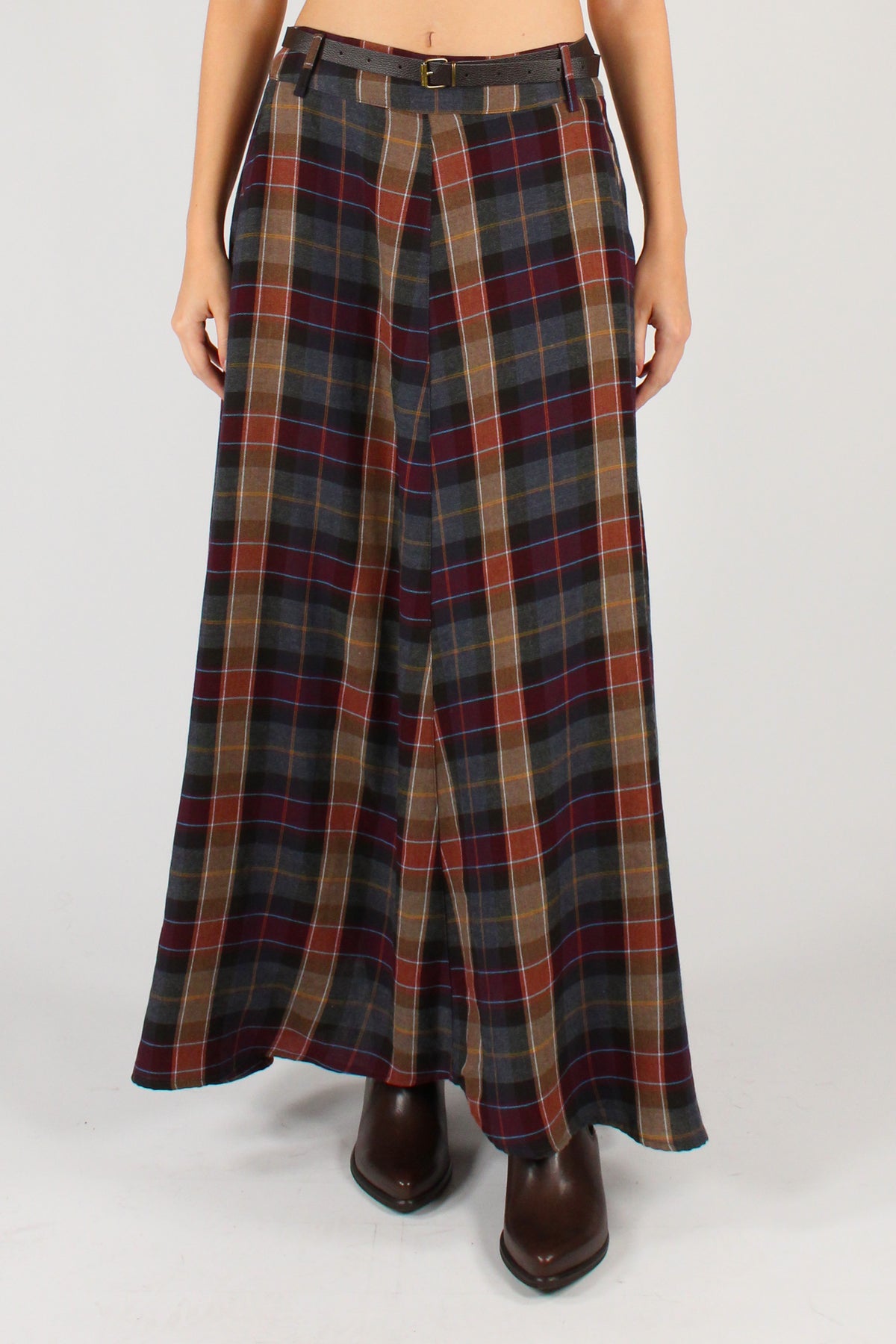 Gonna Lunga Stampa Tartan