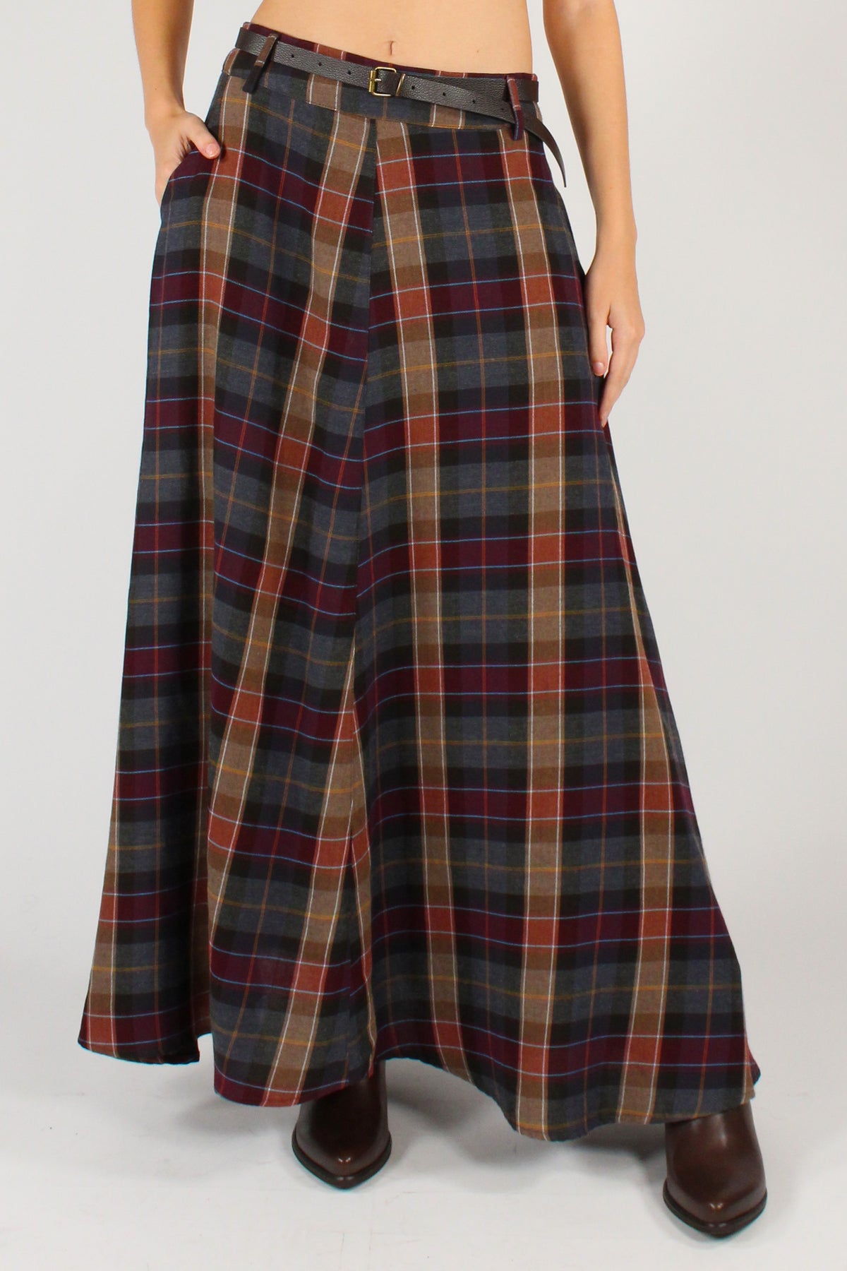 Gonna Lunga Stampa Tartan