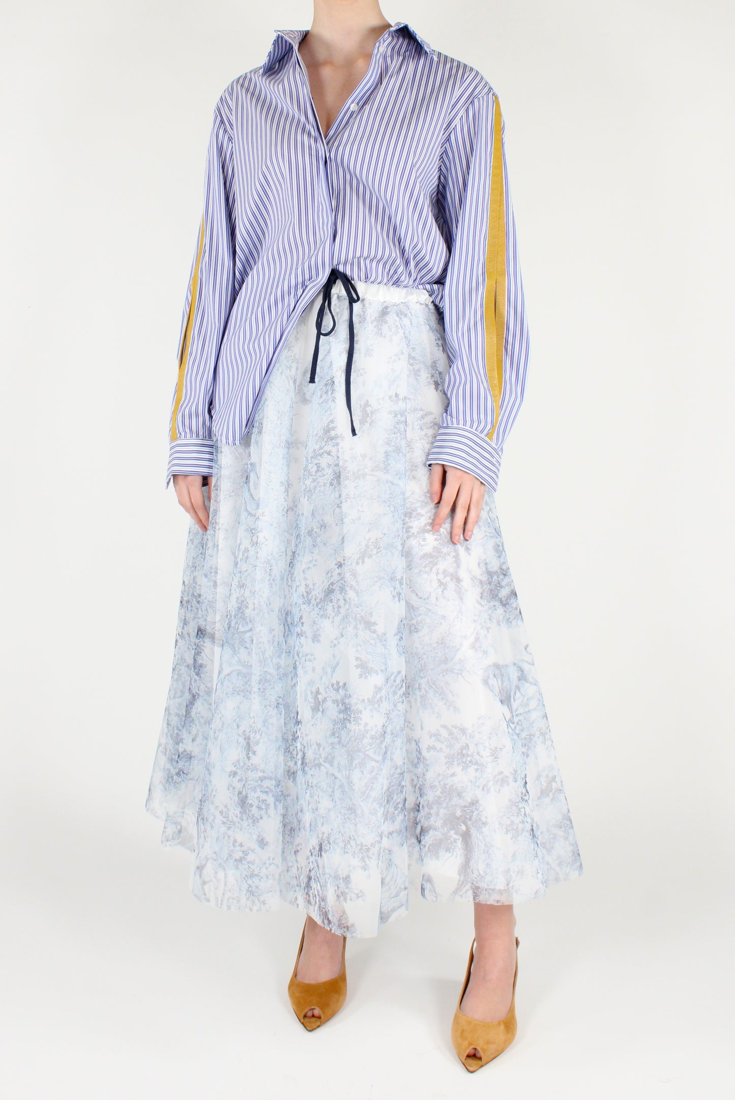 Camicia Donna Righe Bande con Cut-Out