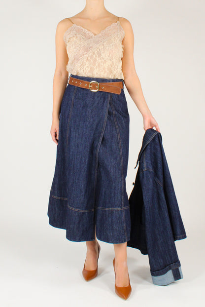 Giacca in Denim con Tasche Lavaggio Scuro