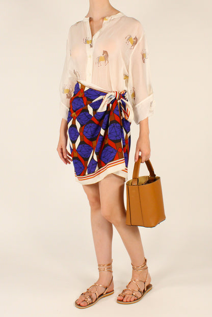 Geometric Print Pareo Skirt