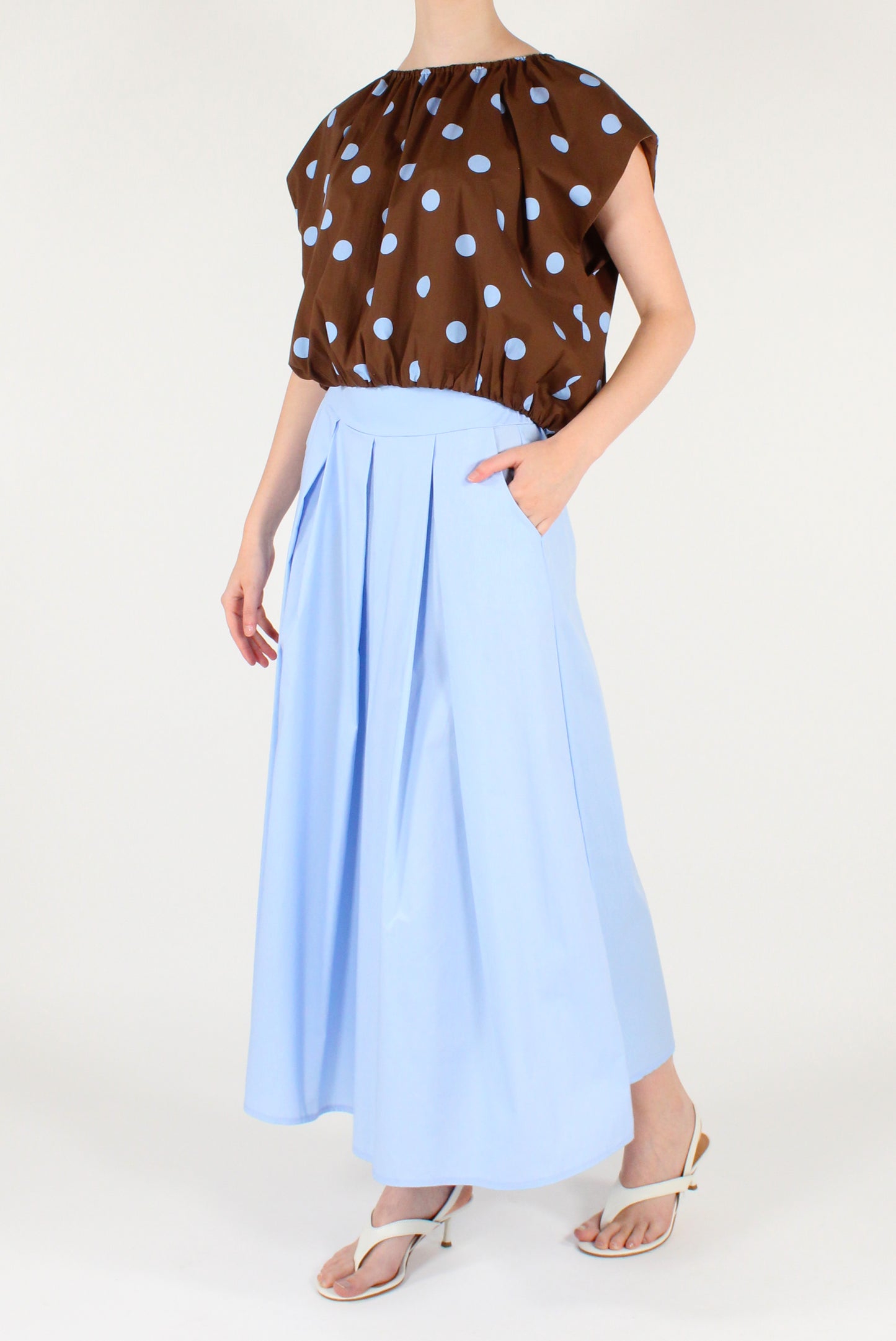 Blusa Over a Pois in Cotone