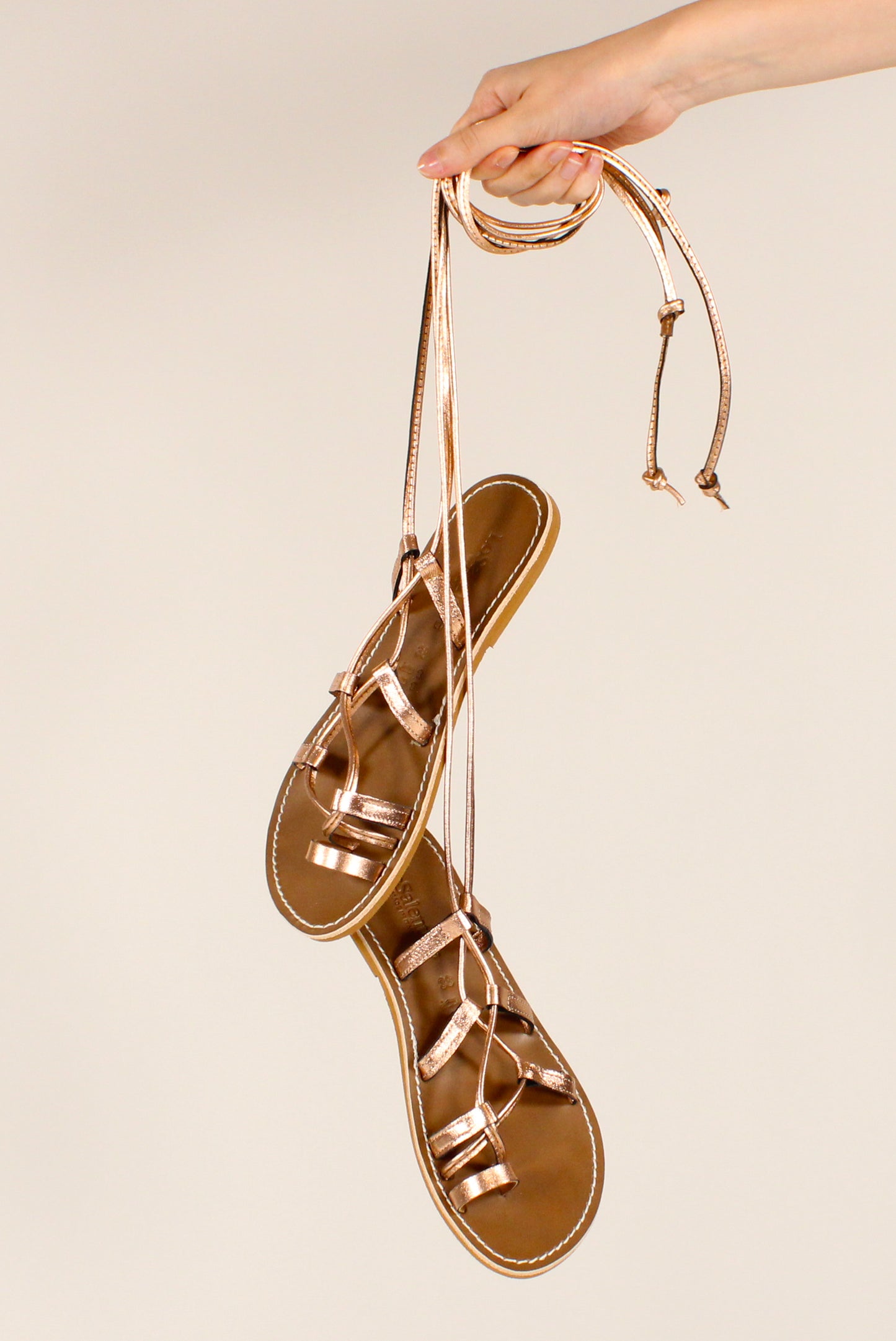 Sandali alla Schiava in Pelle Metallizzata