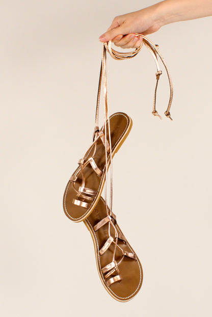 Sandali alla Schiava in Pelle Metallizzata