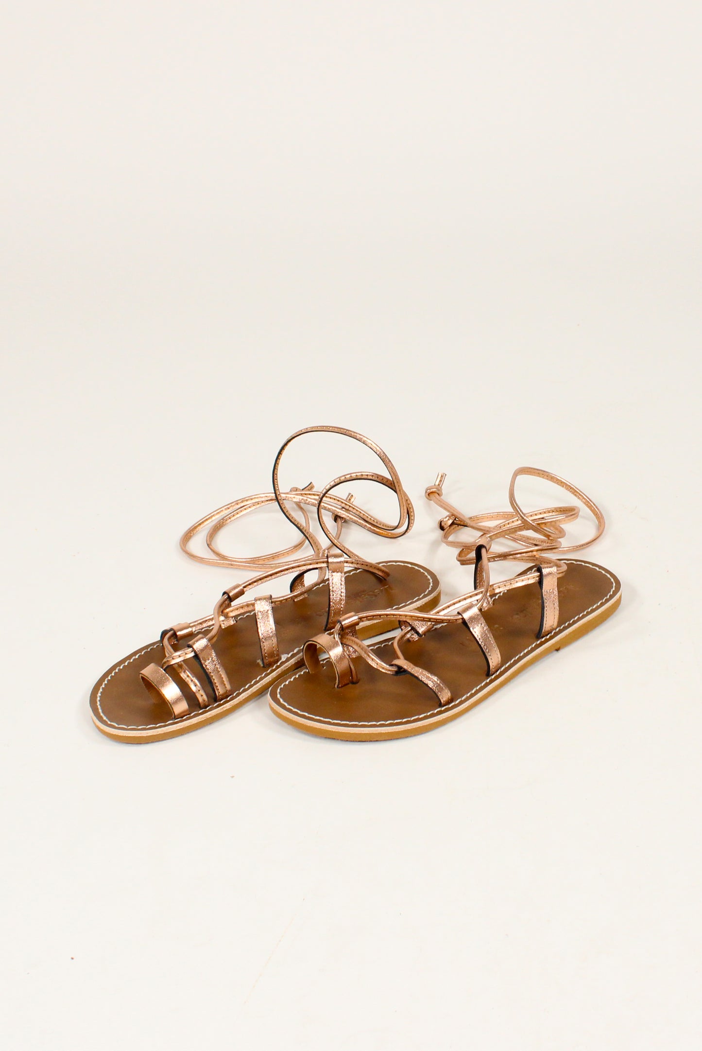 Sandali alla Schiava in Pelle Metallizzata