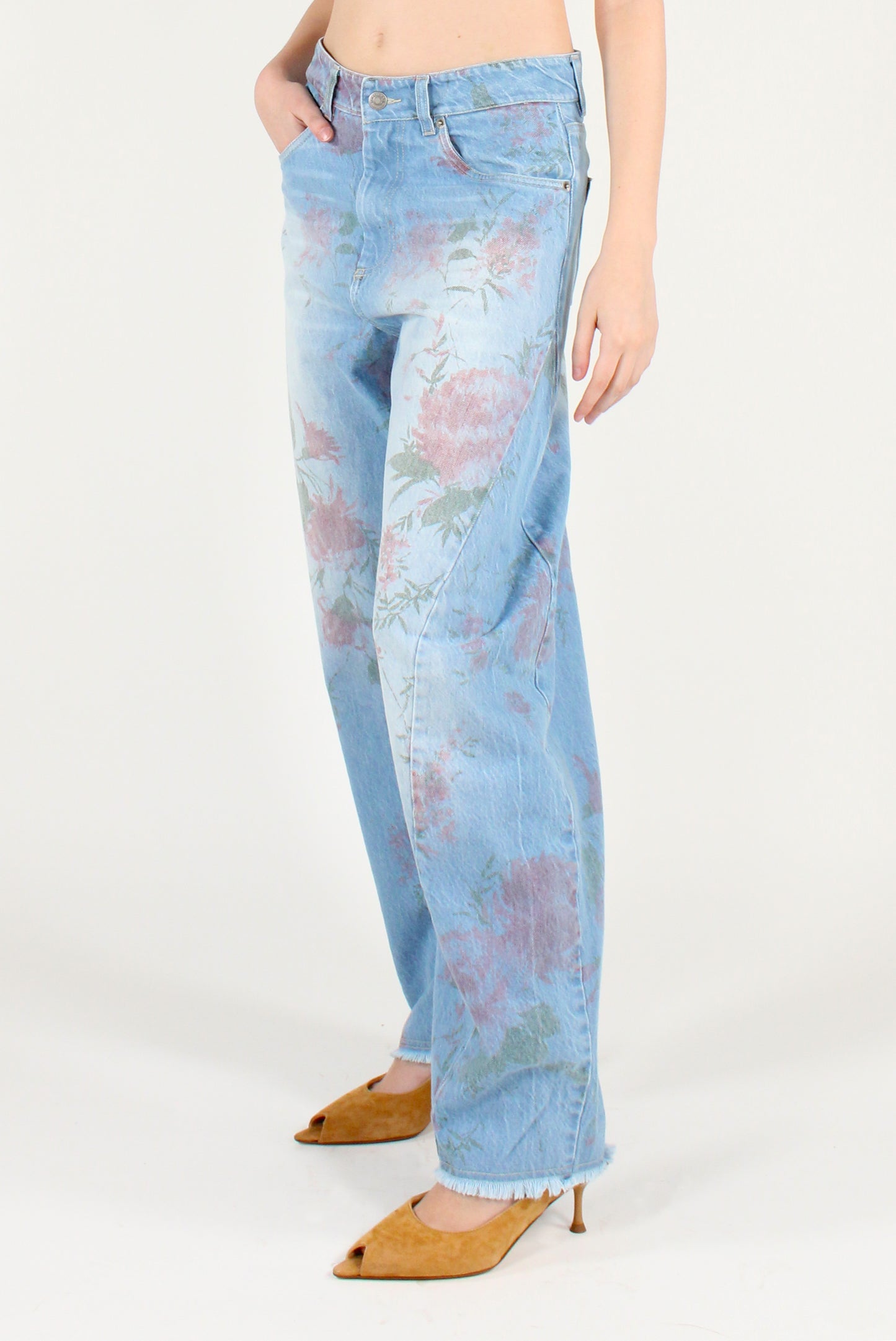 Floral Print Balloon Jeans
