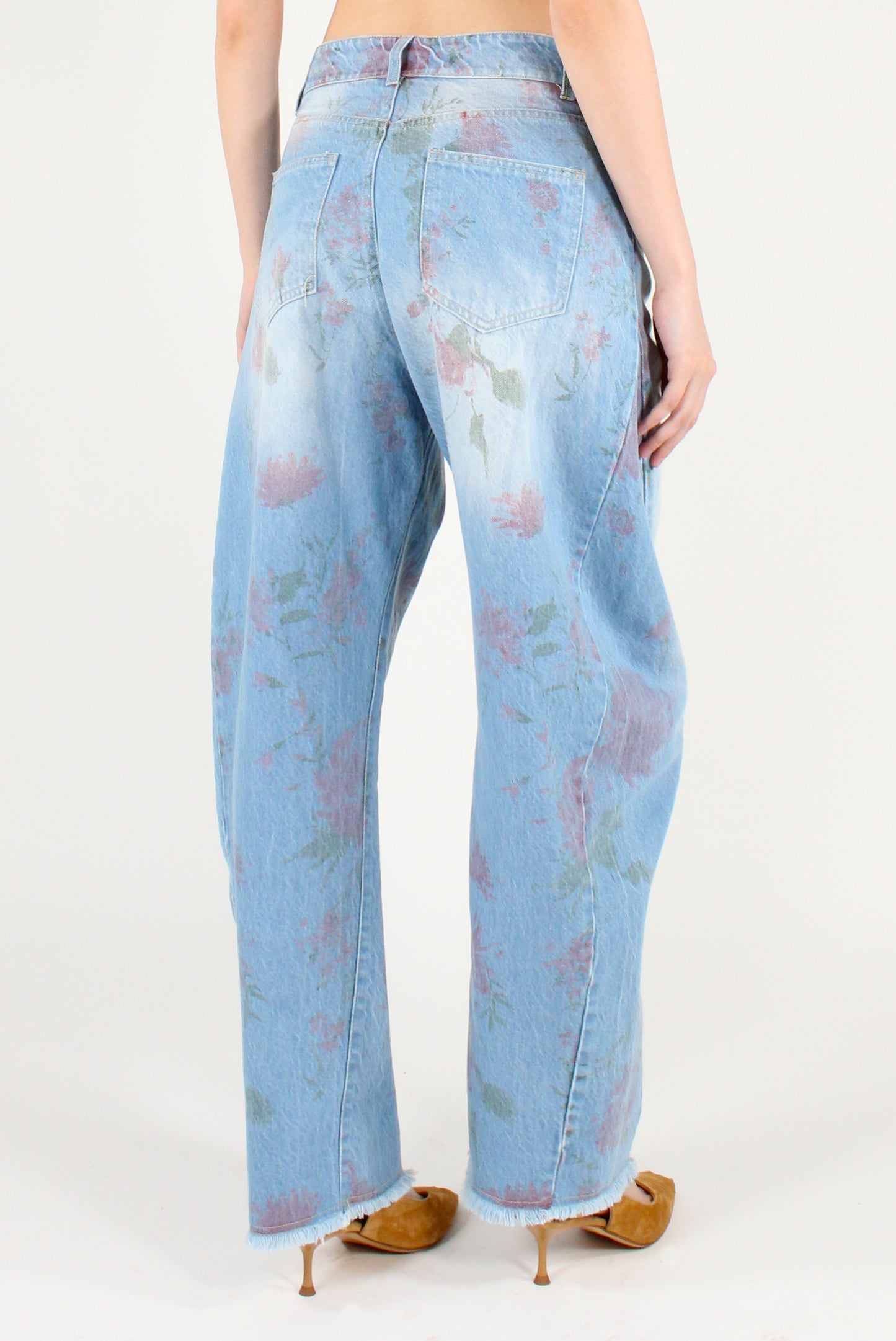 Floral Print Balloon Jeans