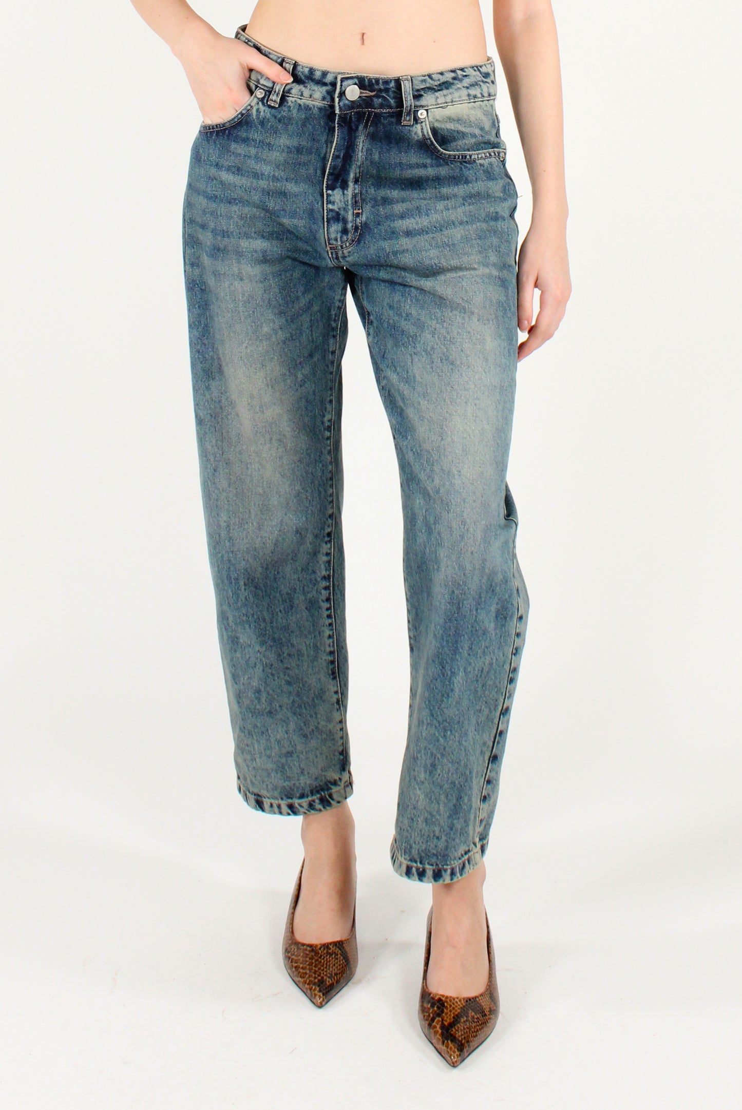 Jeans alla Caviglia Délavé