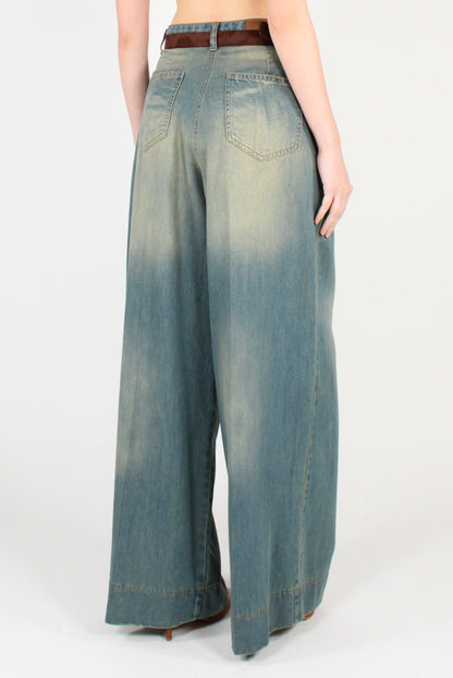 Jeans Délavé con Pinces
