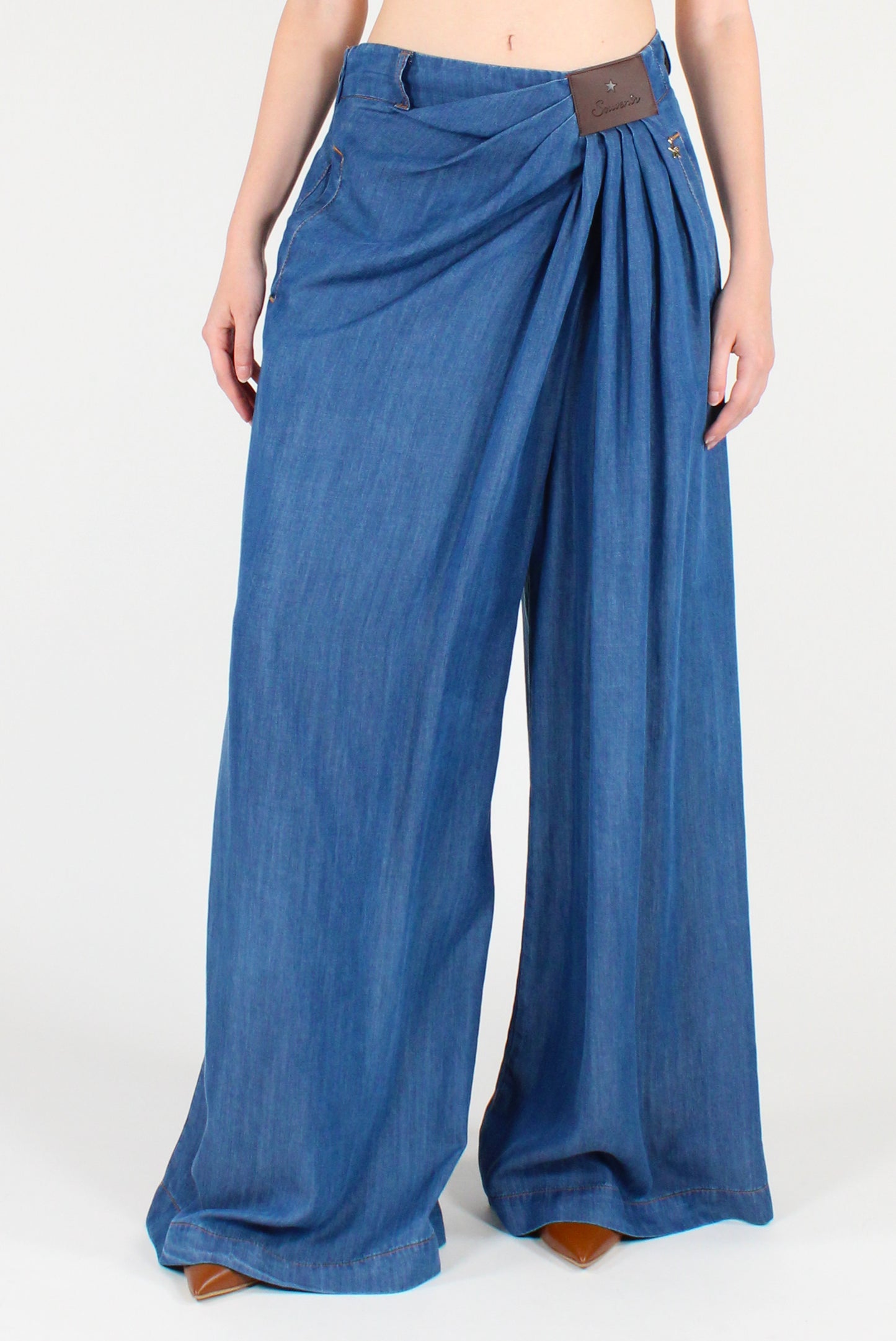 Draped Lyocell Jeans