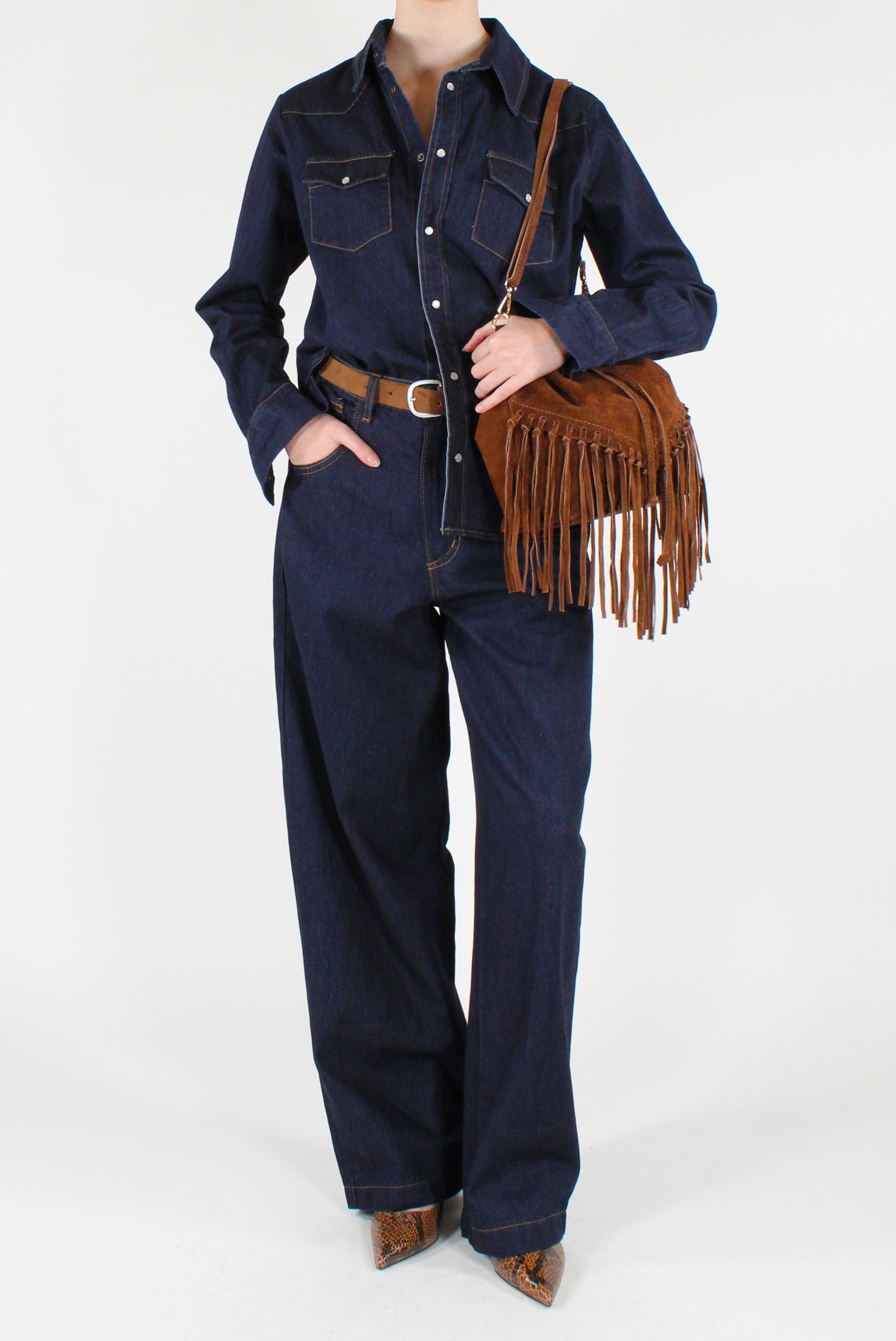 Camicia in Denim Lavaggio Scuro