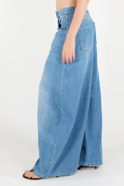 Jeans Barrel Louvre Cotone Slavato