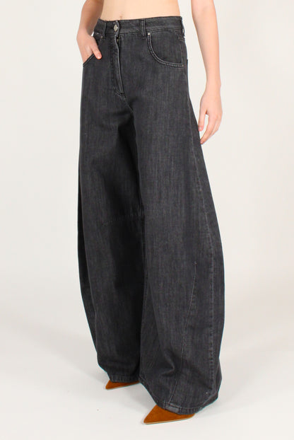 Jeans Barrel Louvre Nero