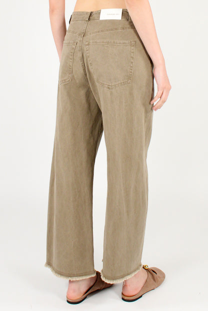 Pantaloni in Denim Orlo Sfrangiato