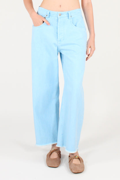 Pantaloni in Denim Orlo Sfrangiato