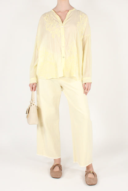 Pantaloni in Denim Orlo Sfrangiato
