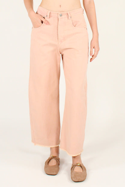 Pantaloni in Denim Orlo Sfrangiato