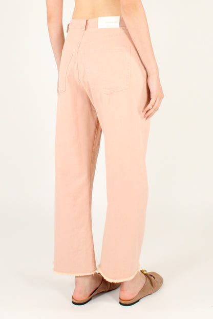 Pantaloni in Denim Orlo Sfrangiato
