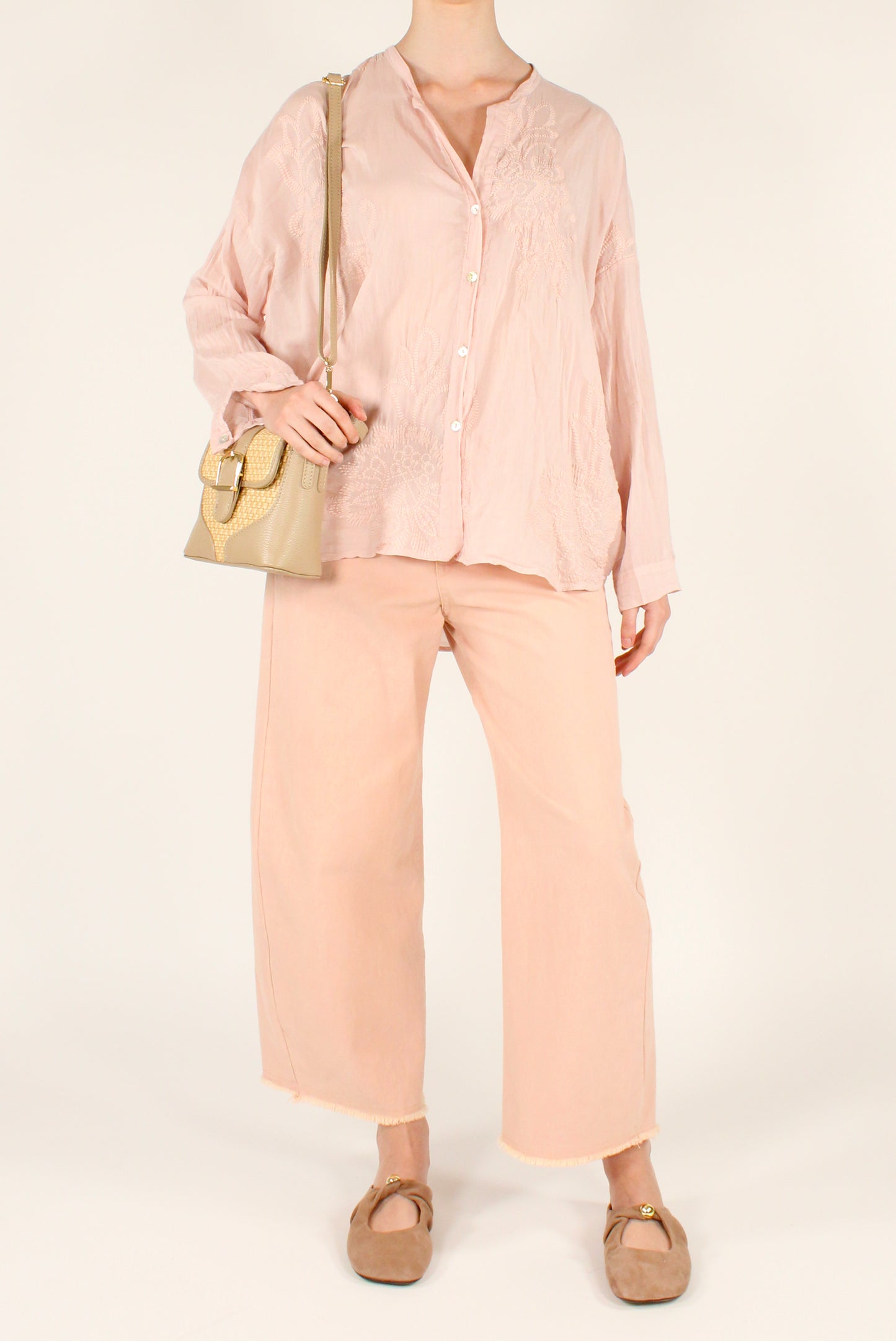 Camicia Over in Mussola con Ricami