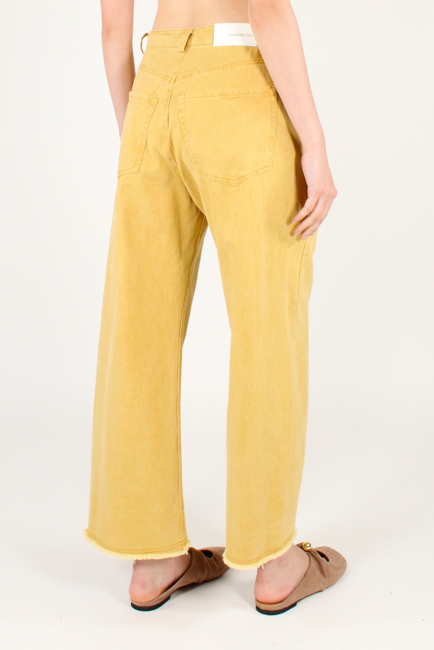 Pantaloni in Denim Orlo Sfrangiato