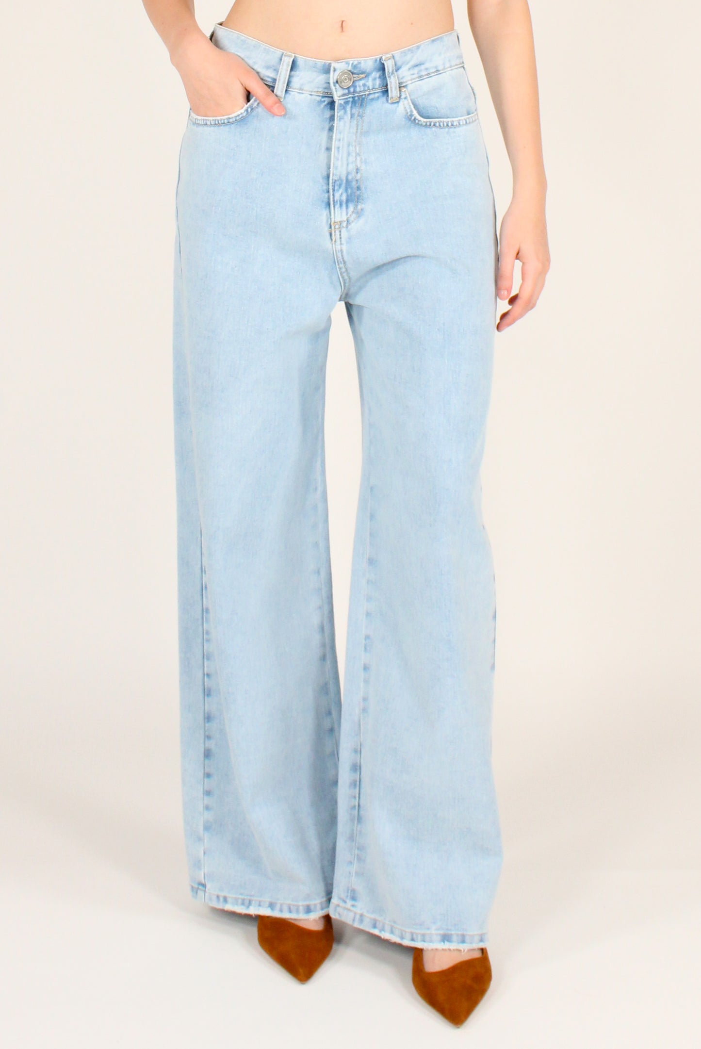 Jeans Slouchy Tasche in Ecopelle