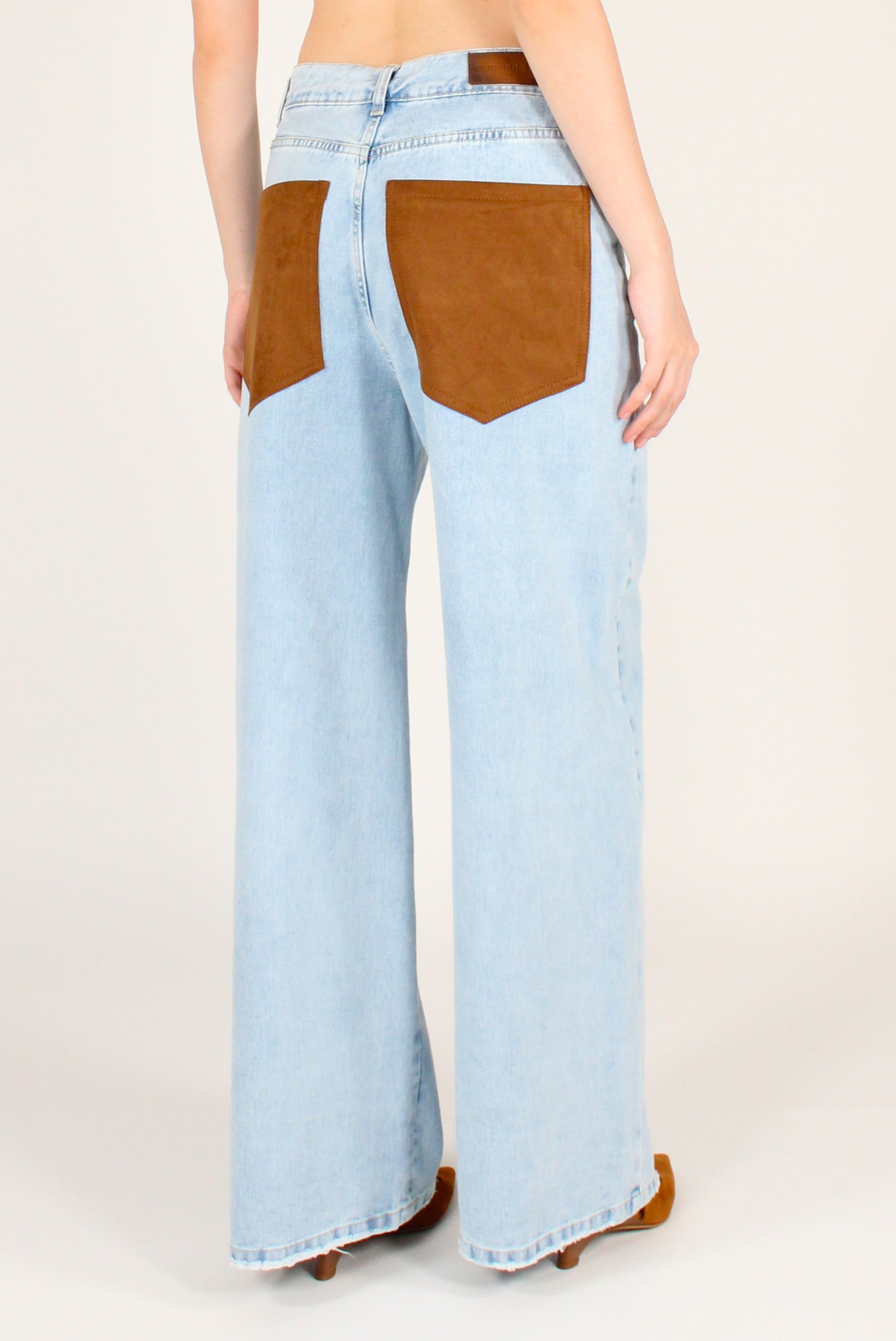Jeans Slouchy Tasche in Ecopelle