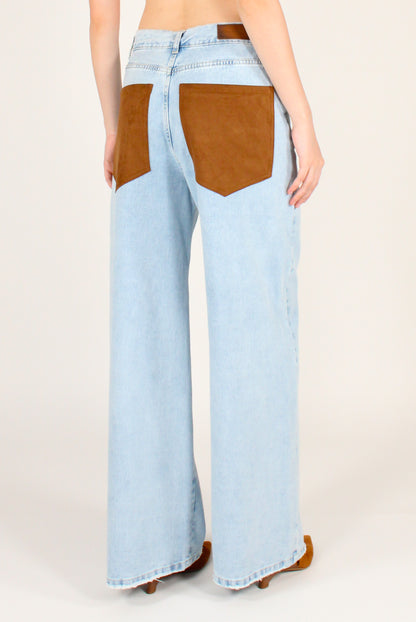 Jeans Slouchy Tasche in Ecopelle