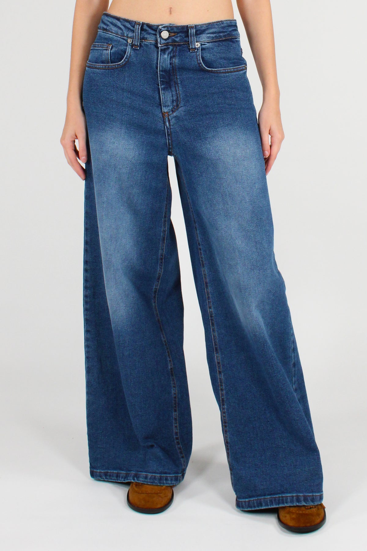 Jeans Vita Bassa Effetto Slavato