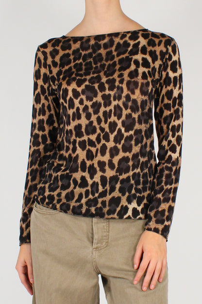 Maglia Stampa Animalier Misto Cachemire